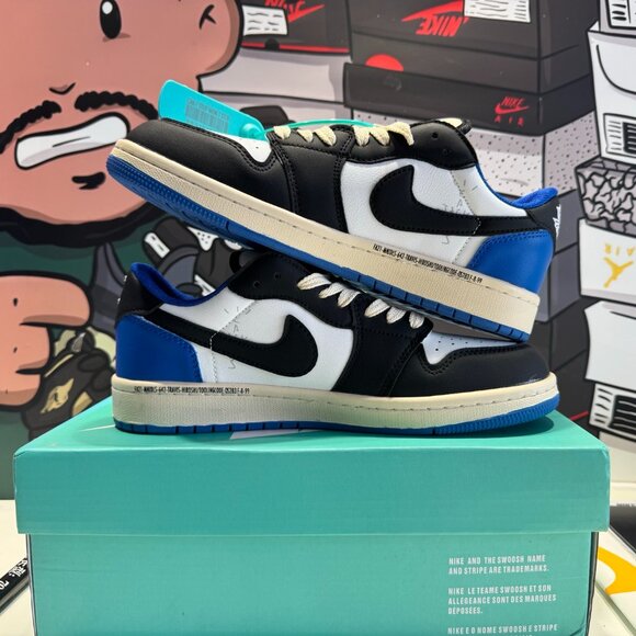 🆕◾New Nike Jordan 1 Retro x Fragment Design x Travis Scott low blue - Picture 1 of 6